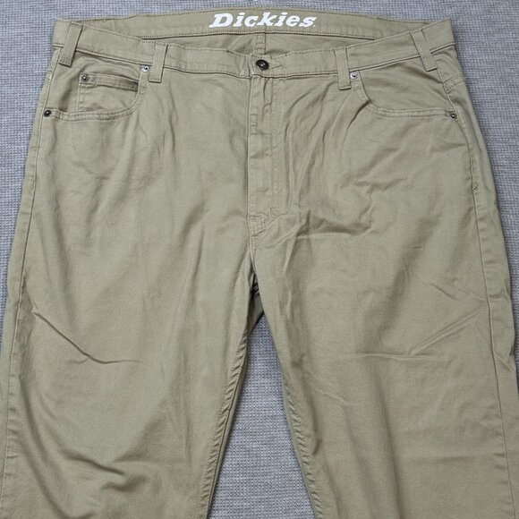 Dickies Mens Khaki Pants Stretch Straight Leg Pockets Tan Trouser Size 40X30 - Picture 3 of 13